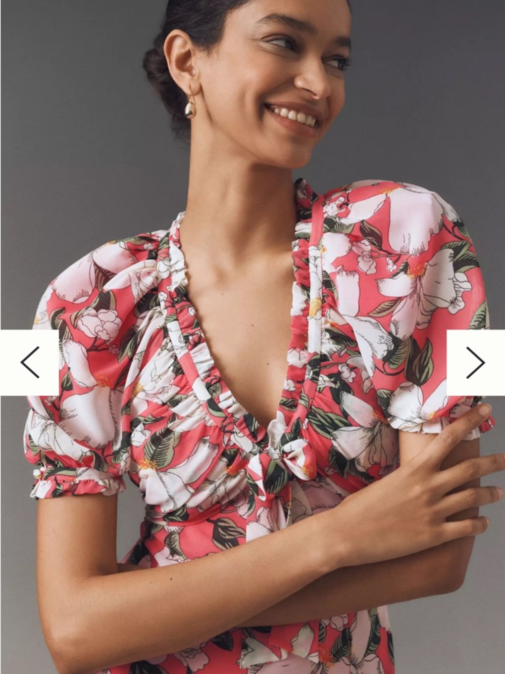 Bhldn floral puff sleeve maxi dress